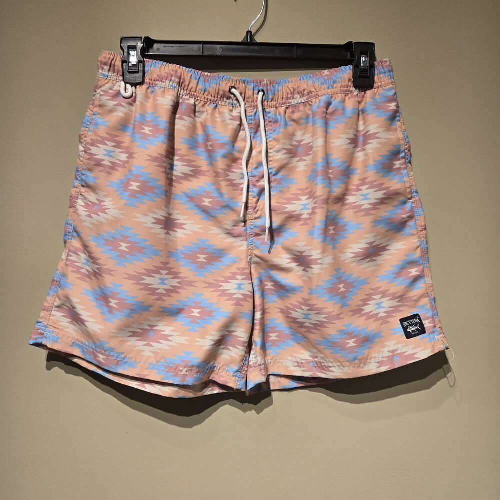 Spicy Tuna Size XL Mens Printed Lined Swim Drawstring Shorts